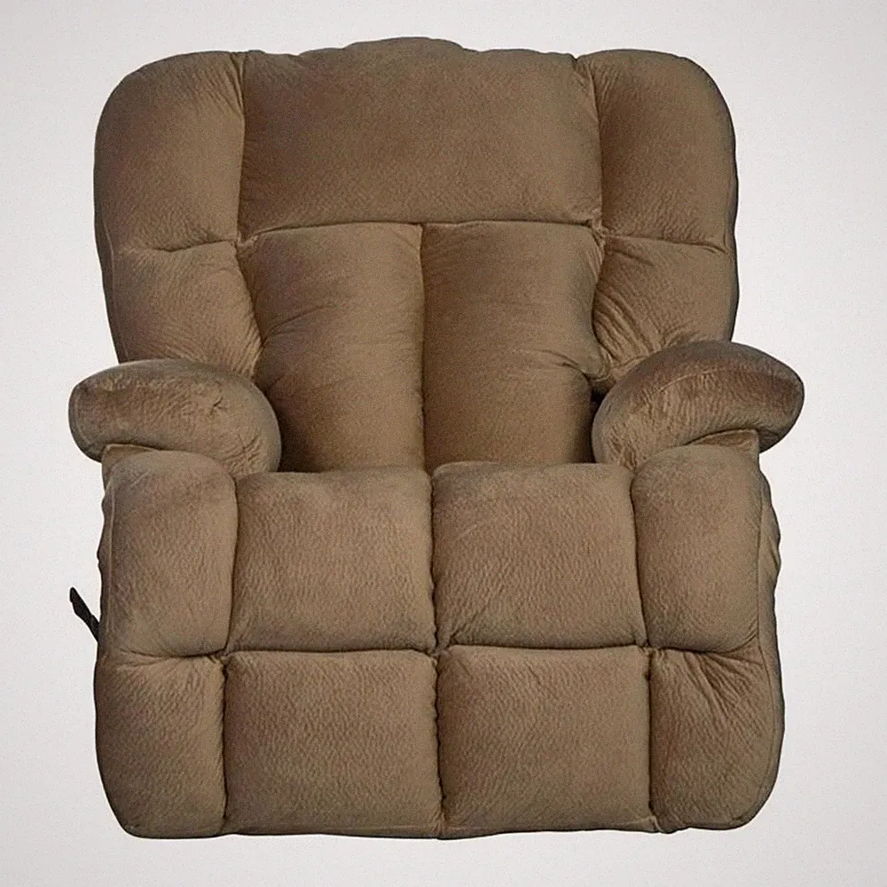 Cirrus Chaise Rocker Recliner in Brown Polyester Fabric
