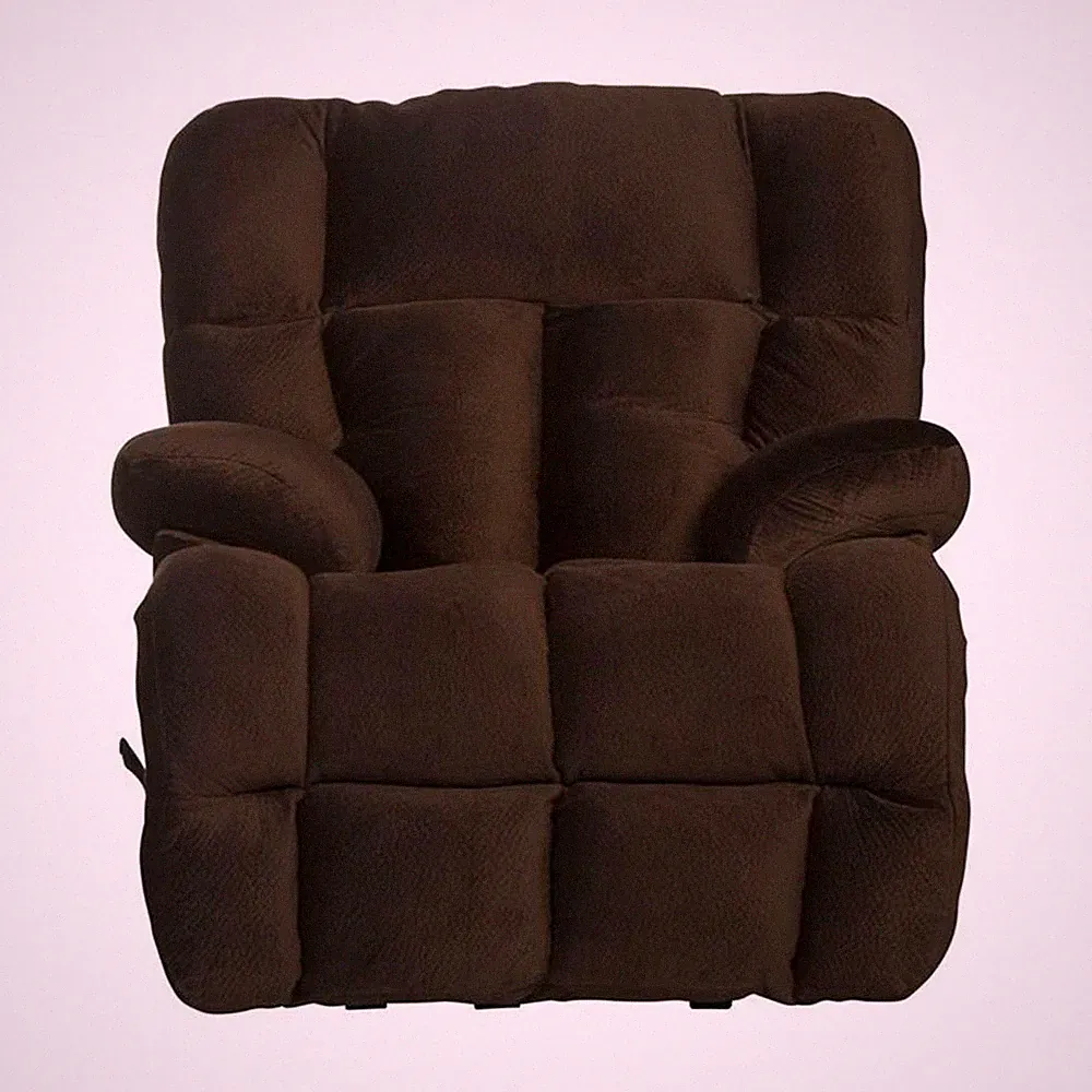 Cirrus Chaise Rocker Recliner in Chocolate Brown Polyester Fabric