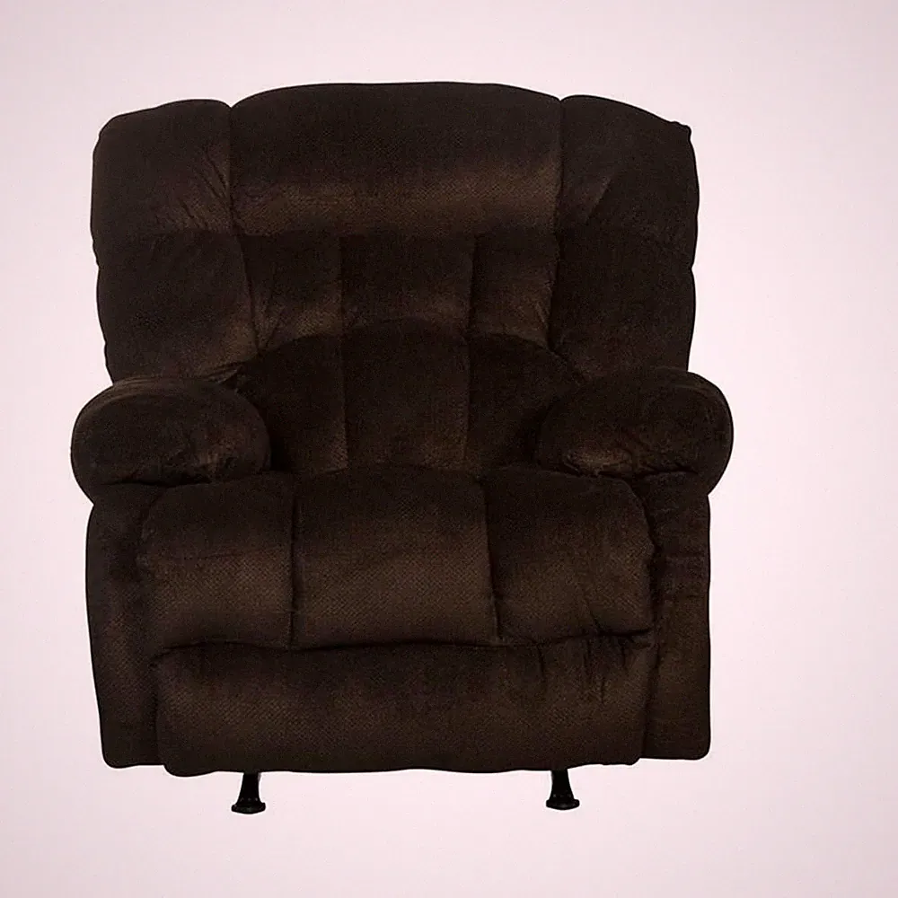 Johnson Chaise Rocker Recliner in Brown Polyester Fabric
