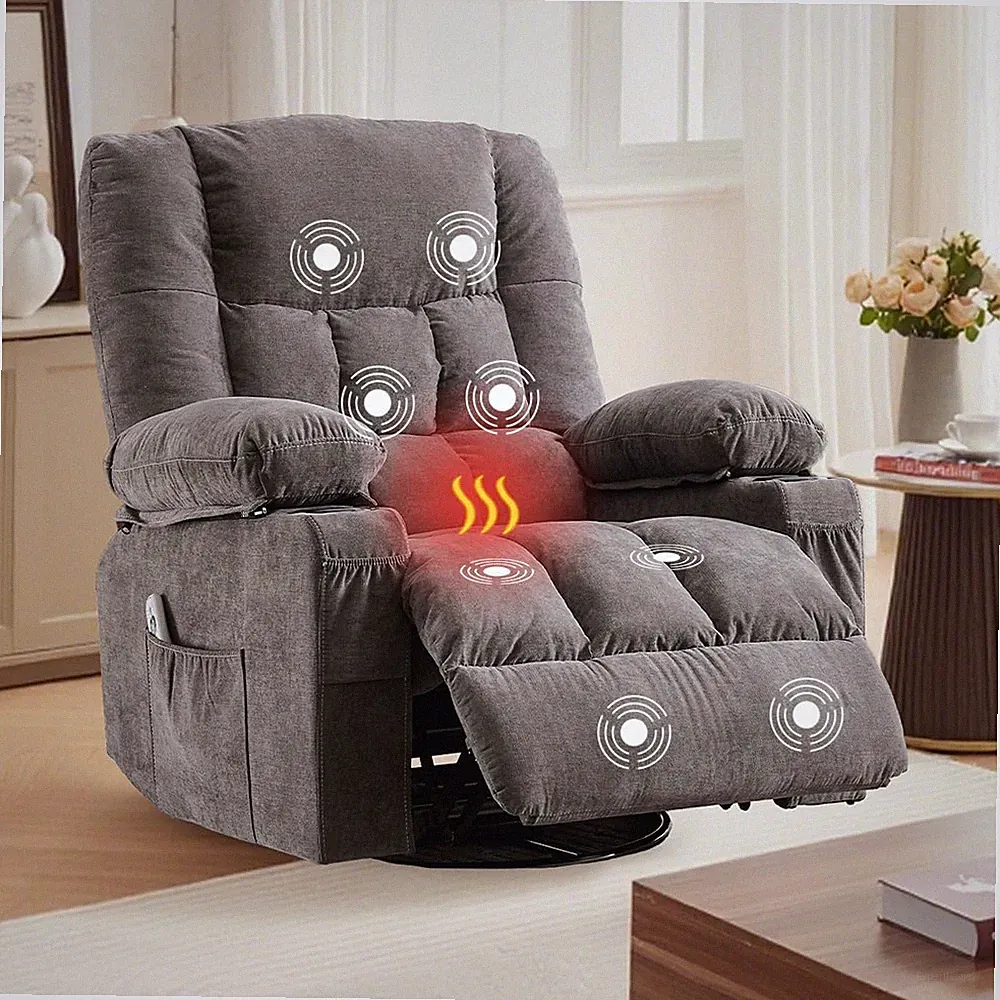 Oversized Recliner Chair with Cup Holders & Side Pocket for Living Room